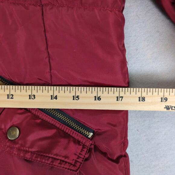 Rampage Merlot Puffer Coat Women's M Hooded Full Zip Pockets Thumb Holes Winter - Picture 8 of 10